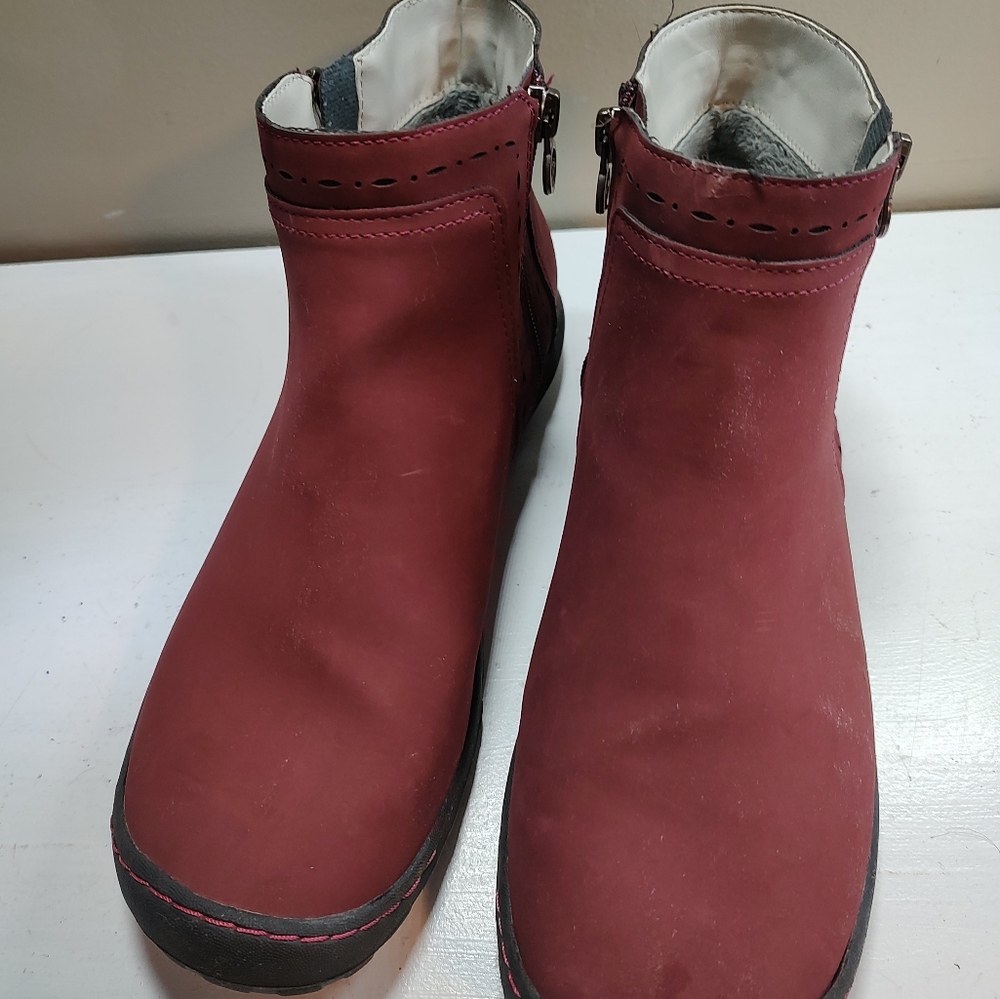 JBU juno double zip wine color ankle boot women's Size 10 - Picture 15 of 16